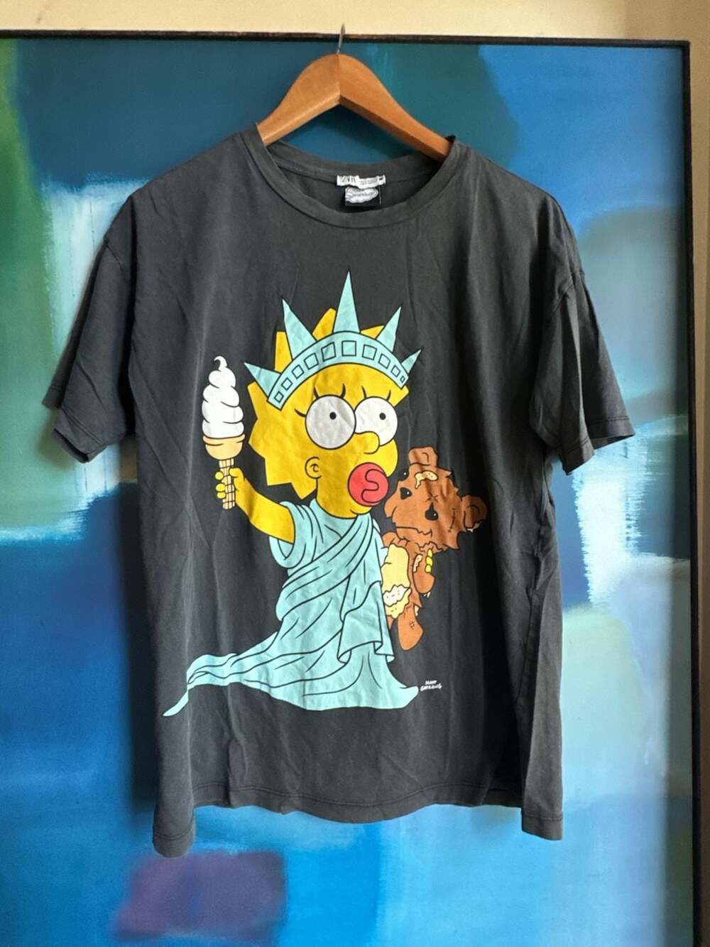 Zara The Simpsons Maggie Statue of Liberty Graphic T-Shirt